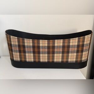 Plaid Cloth Basket w/ Hard Bottom